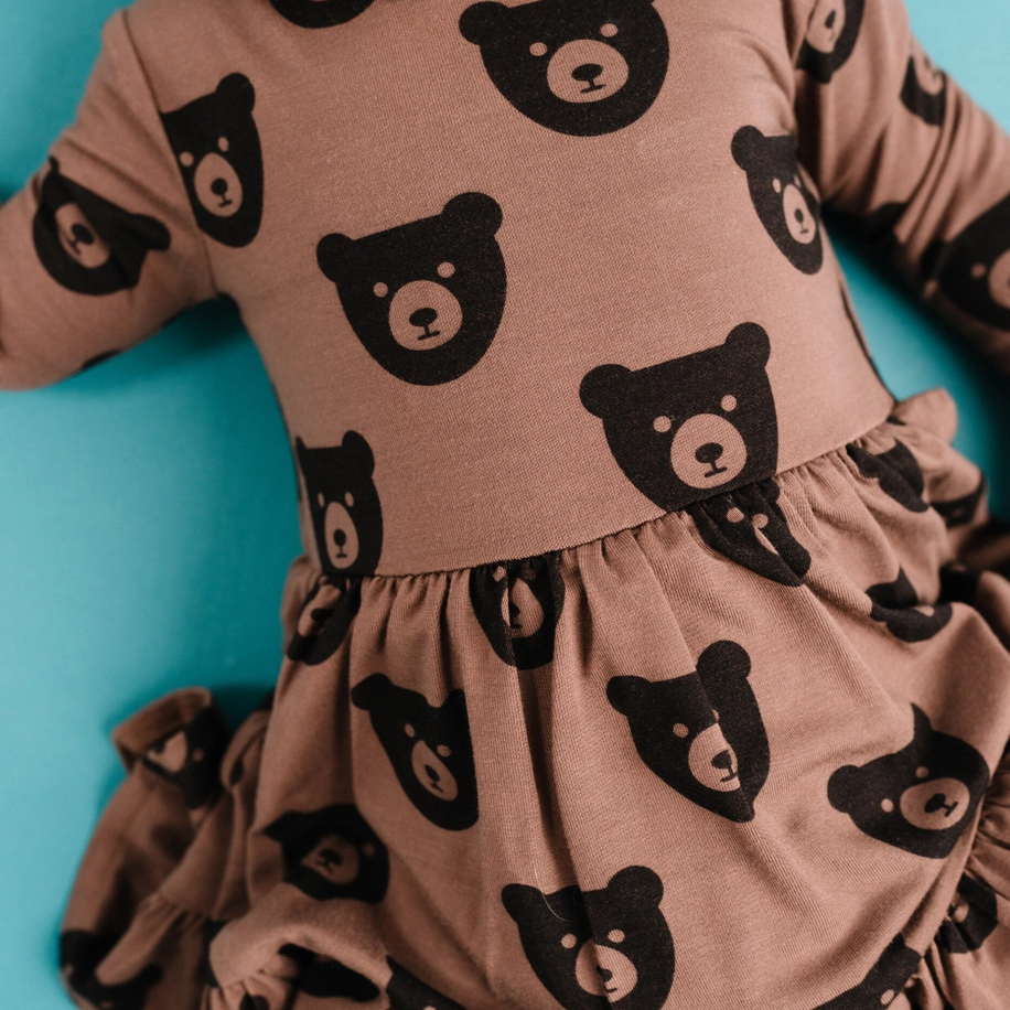 Brown Bear Bodysuit Dress - Little One Shop