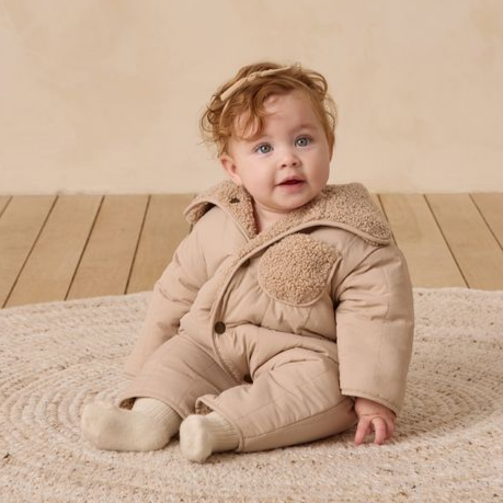 Oat Shearling Jumpsuit - Quincy Mae