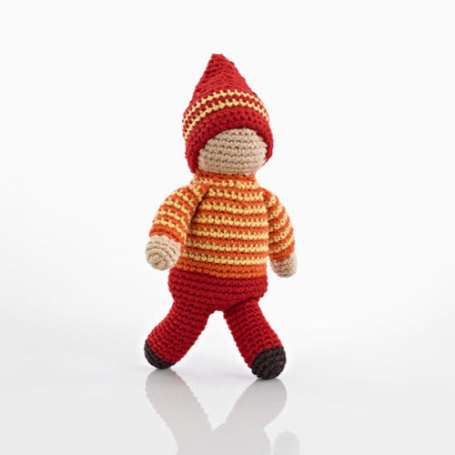 Acorn Pixie Rattle Doll - Pebble