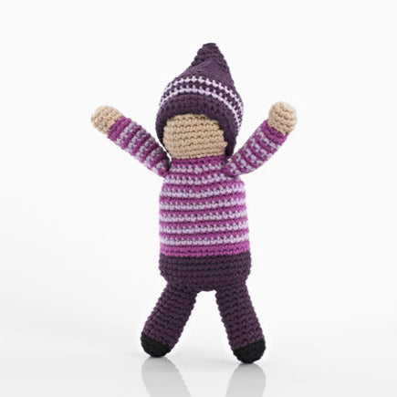 Violet Pixie Rattle Doll - Pebble