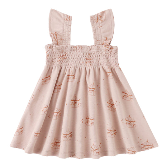 Carousel Smocked Jersey Dress - Quincy Mae