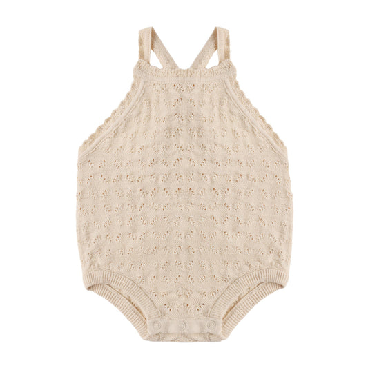 Ecru Annie Knit Romper - Quincy Mae