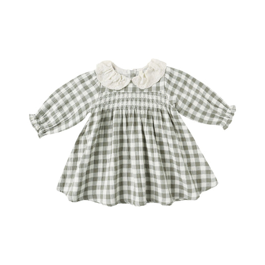 Forest Check Callie Dress - Quincy Mae