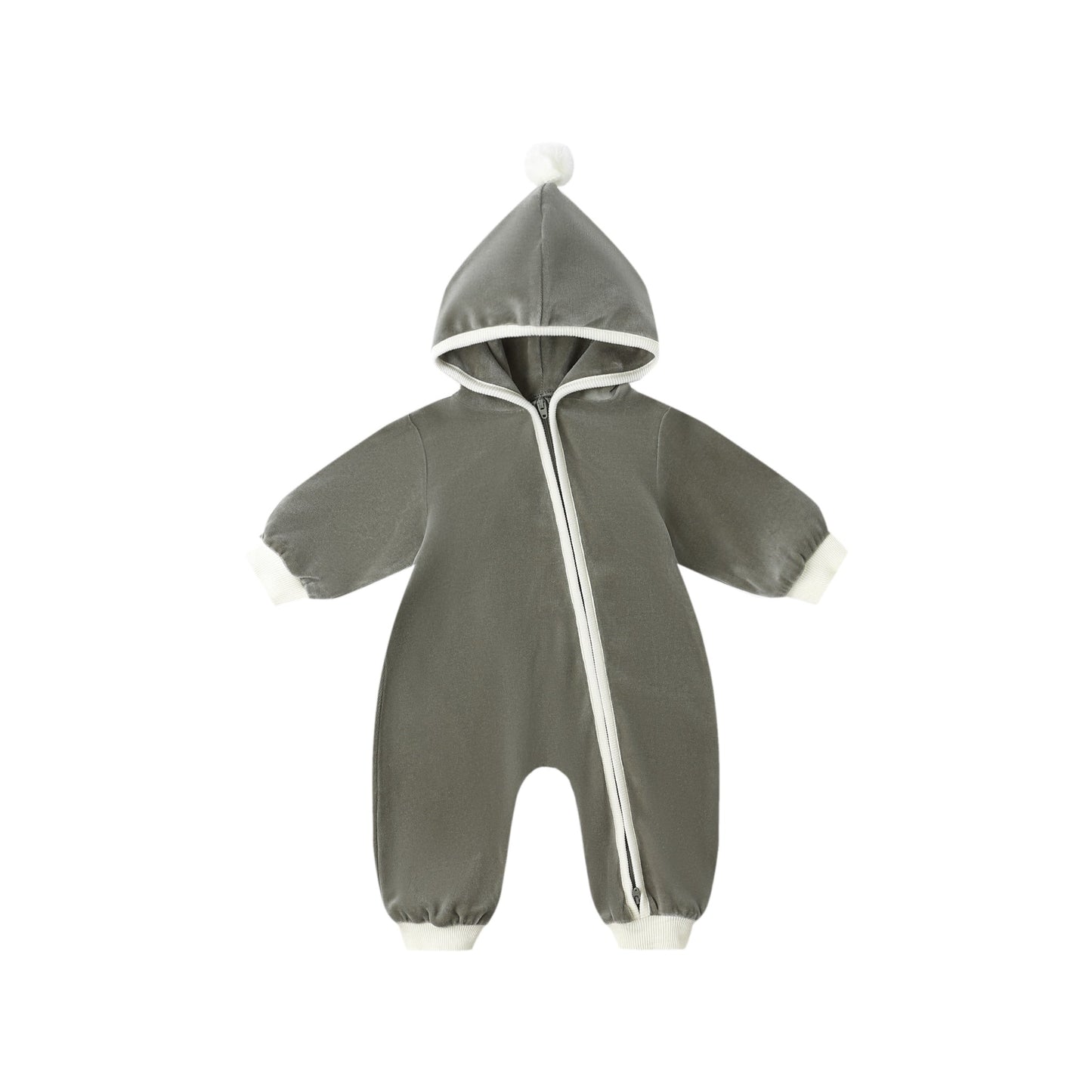 Forest Velour Zip Jumpsuit - Quincy Mae