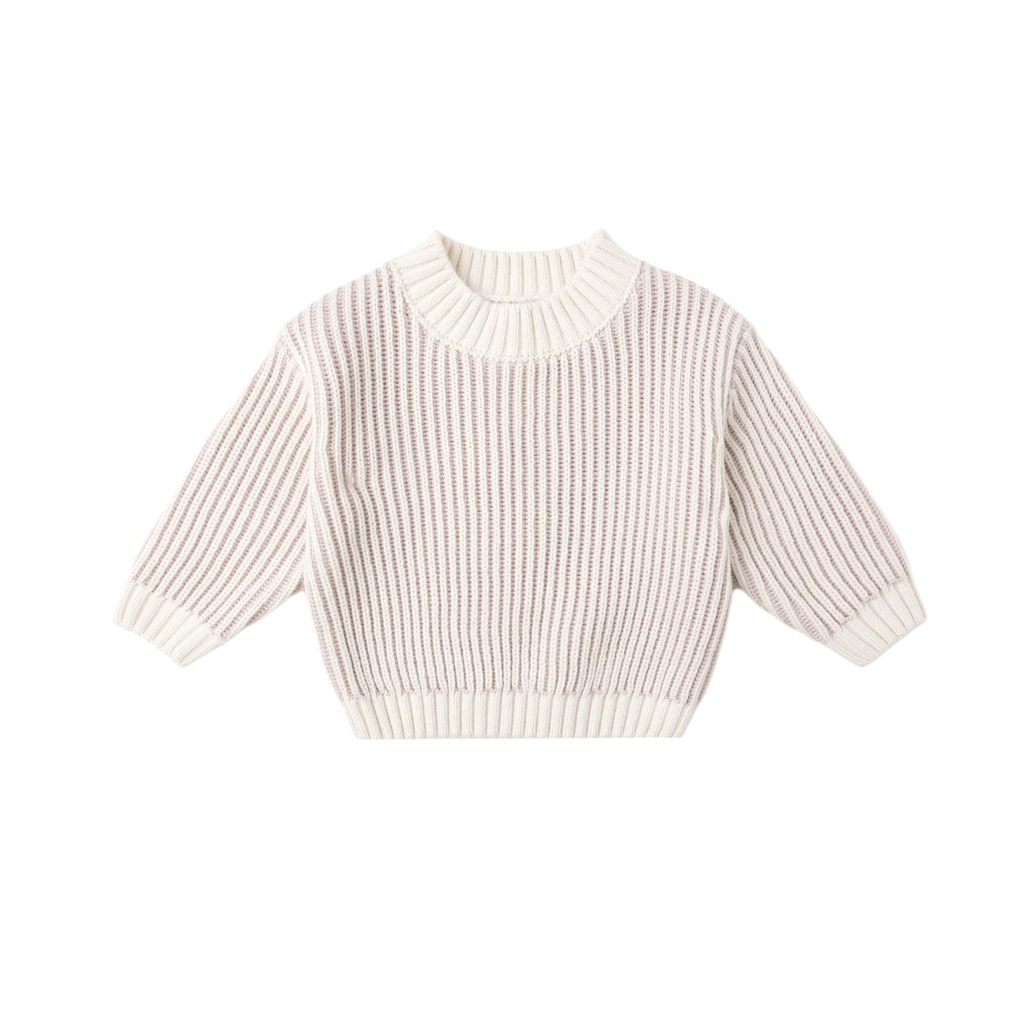 Lilac Relaxed Knit Sweater - Quincy Mae