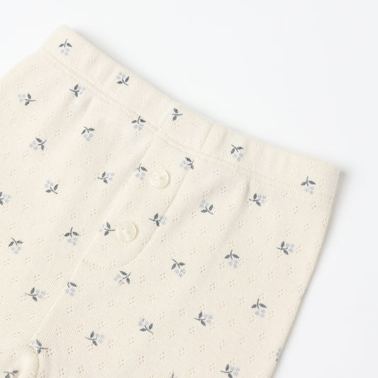 Blue Ditsy Pointelle Top & Legging - Quincy Mae