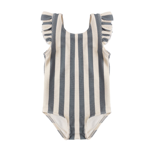 Ocean Retro Stripe Scoop Back Swimsuit - Quincy Mae