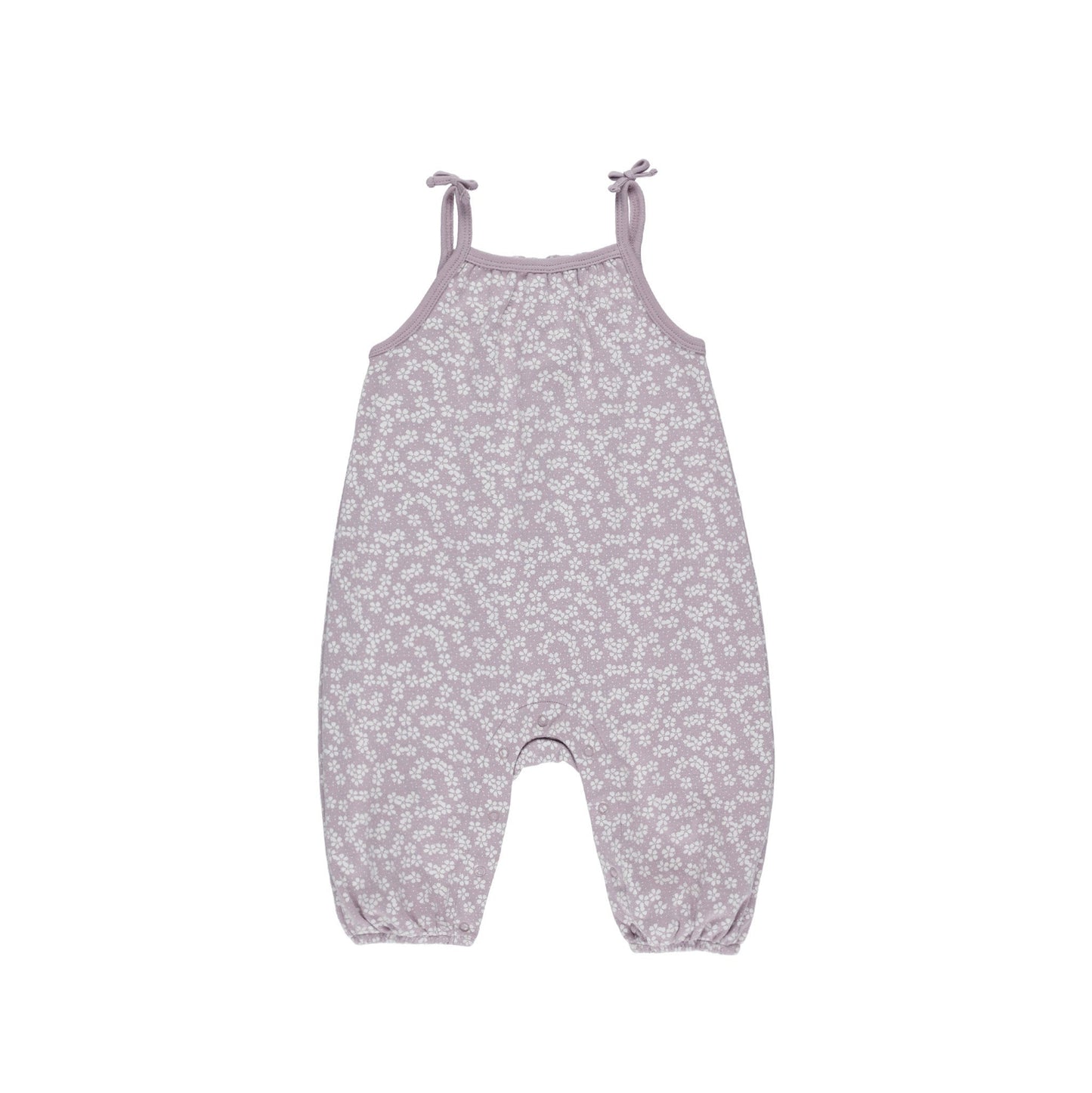 Lavender Ditsy Smocked Jumpsuit - Quincy Mae