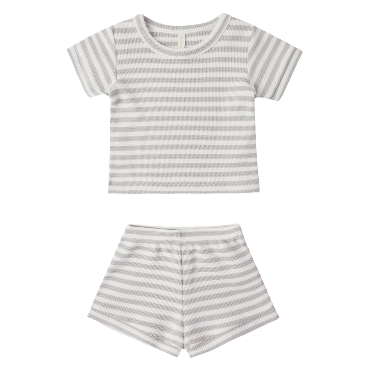 Sage Stripe Waffle Shortie Set - Quincy Mae