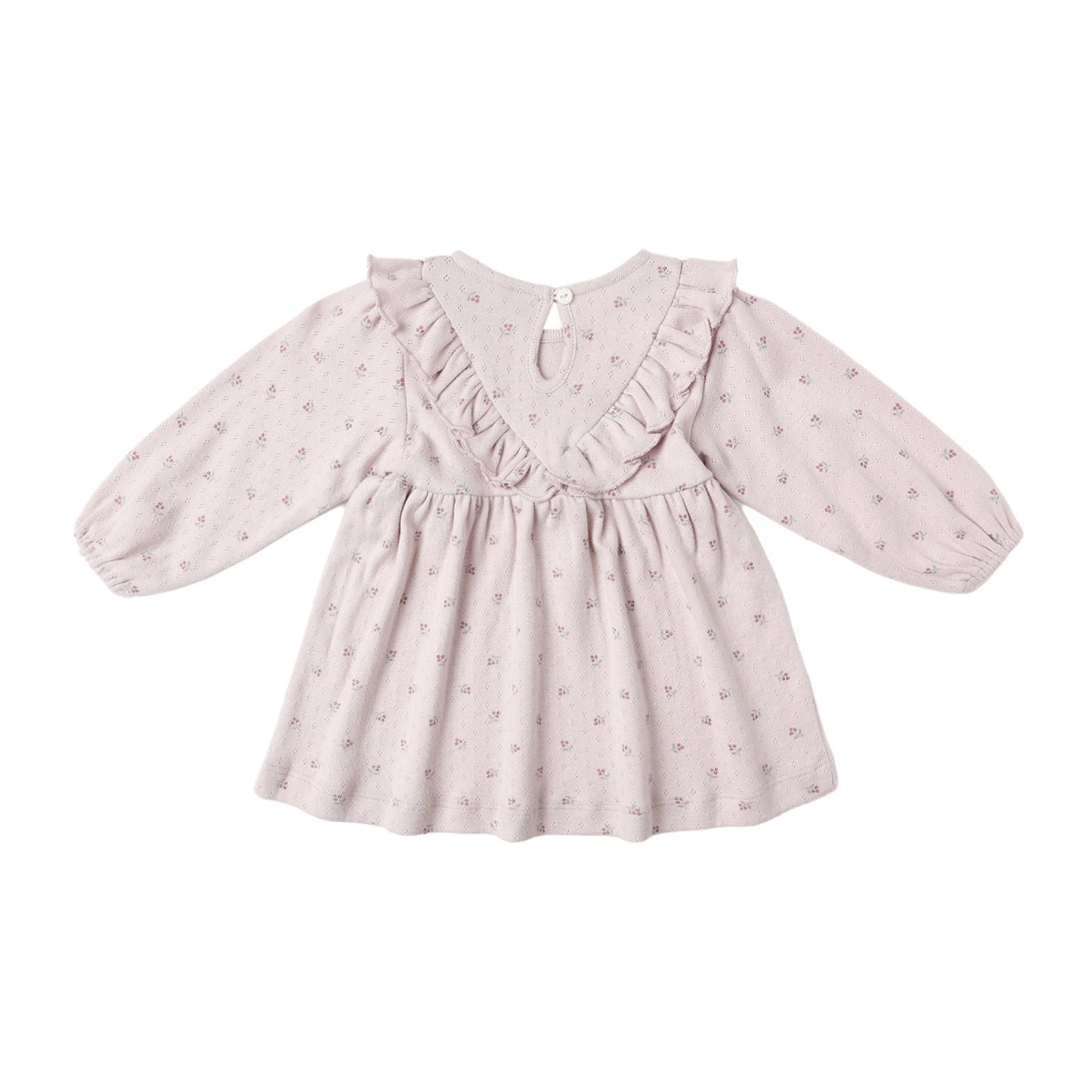 Lilac Ditsy Ruffle V Dress - Quincy Mae