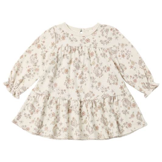 Floral Vine Tiered Jersey Dress - Quincy Mae