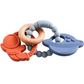 Elias Rattle Teal Teether - Three Hearts