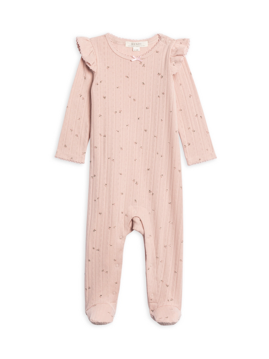 Horan Floral Addy Flutter Pointelle Romper - Kendi