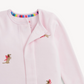 Pink Embriodered Dogs Velour Footie - Magnetic Me
