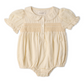 Butter Yellow Smocked Button Romper - Makemake Organics