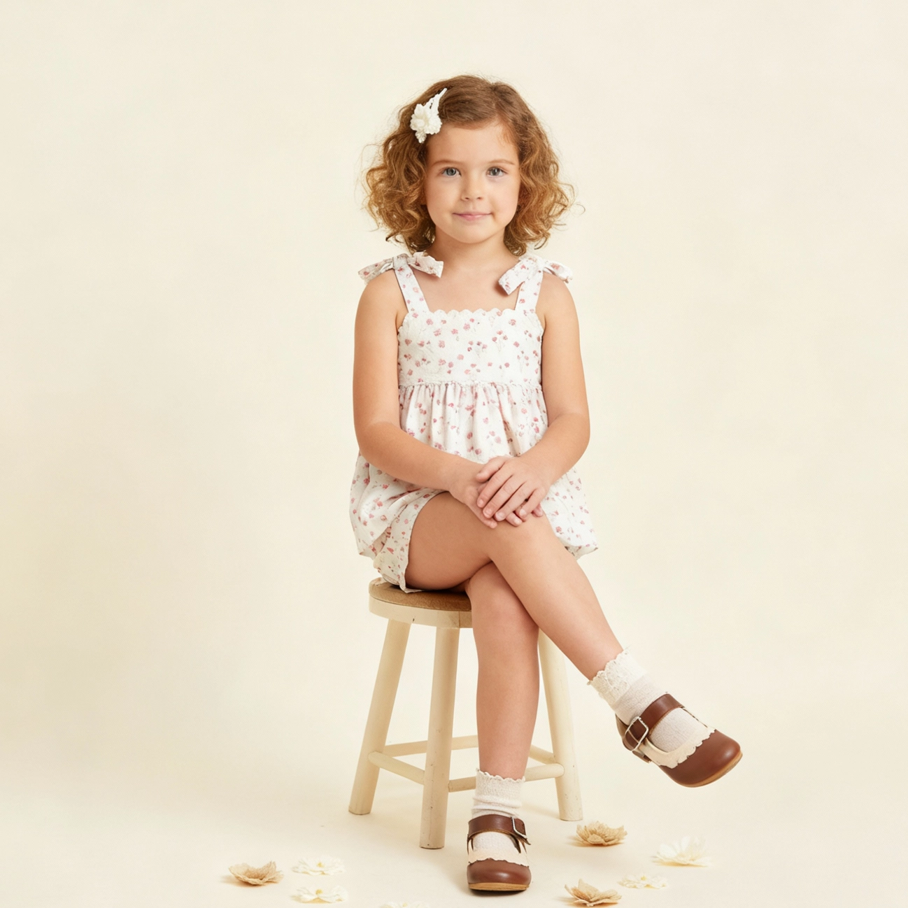 Pink Bloom Tie Up Top & Short Set - Makemake Organics