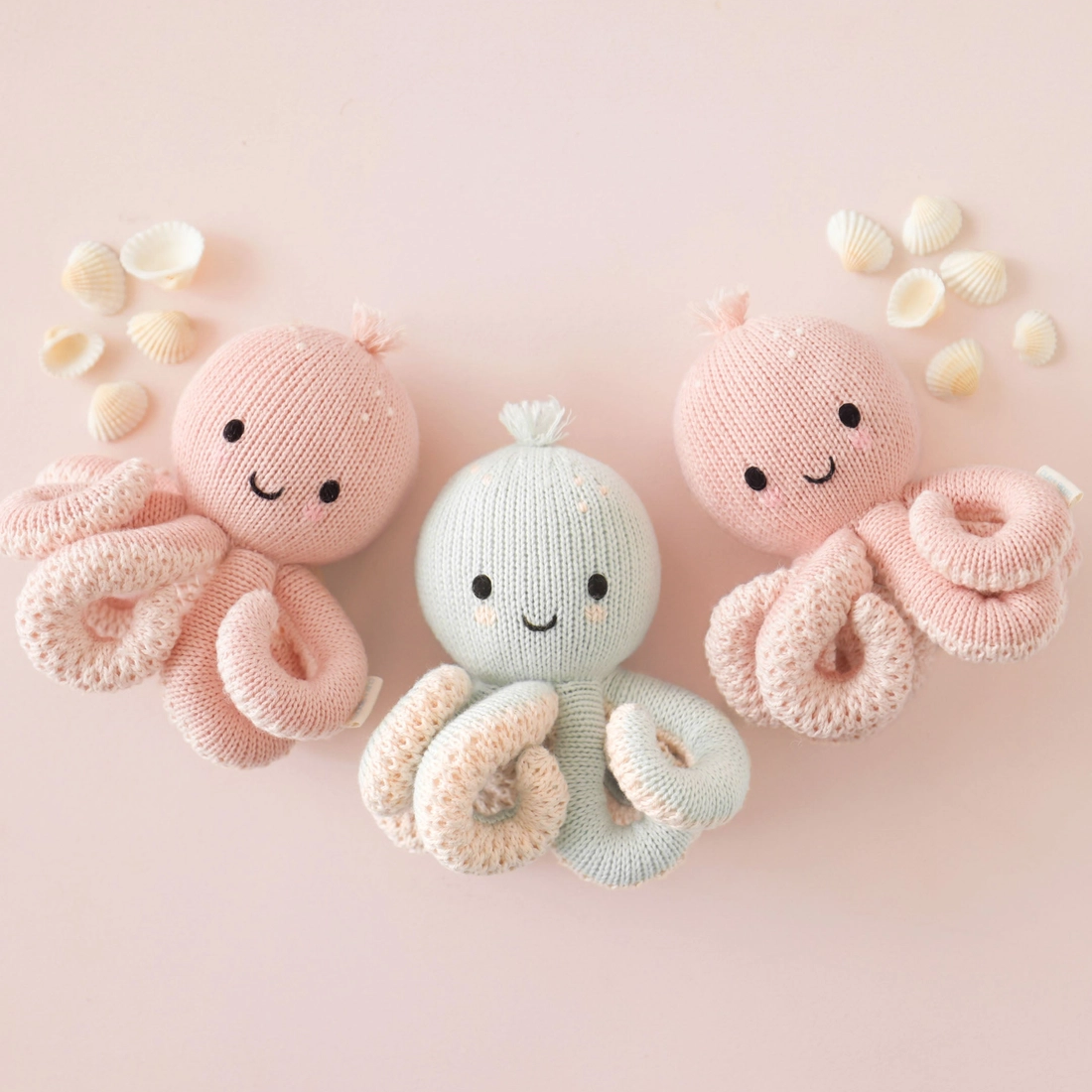 Baby Coral Pink Octopus - Cuddle + Kind