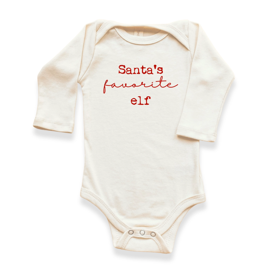 Santa's Favorite Elf Long Sleeve Bodysuit - Tenth & Pine