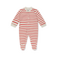 Red & Oatmeal Breton Baby Sleepsuit - Sleepy Doe