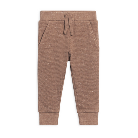 Heather Mocha Nelson Waffle Knit Joggers - Kendi by Colored Organics