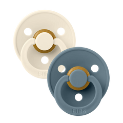 Ivory & Petrol 2 Pack Colour Pacifiers - BIBS