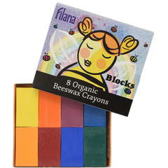 8 Rainbow Block Organic Beeswax Crayons - Filana