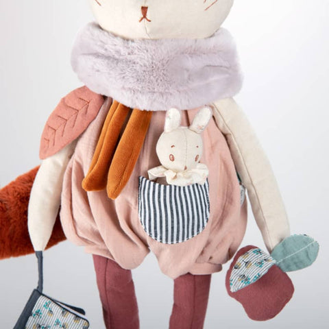Lune The Rabbit Stuffed Activity Toy - Moulin Roty