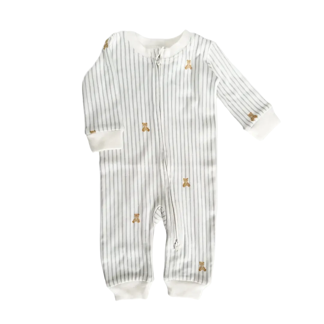 Teddy Bear Zipper Romper - The Blueberry Hill