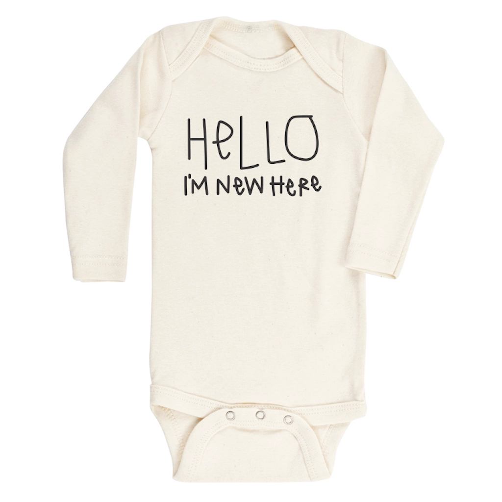 Hello I'm New Here Long Sleeve Bodysuit - Tenth & Pine