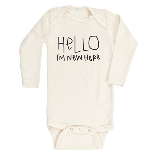 Hello I'm New Here Long Sleeve Bodysuit - Tenth & Pine