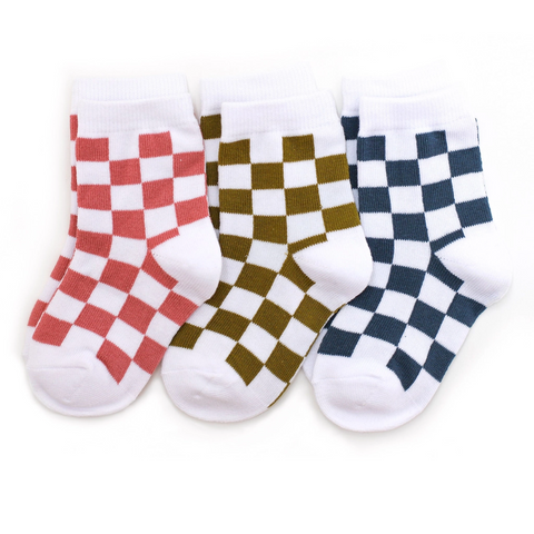 Hopscotch Checkered Midi Sock 3 Pack - Little Stocking Co.