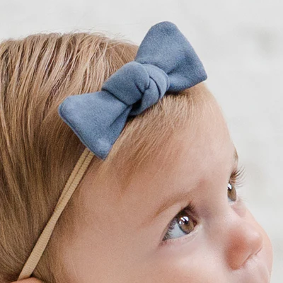 Denim Dainty Bow - Colored Organics