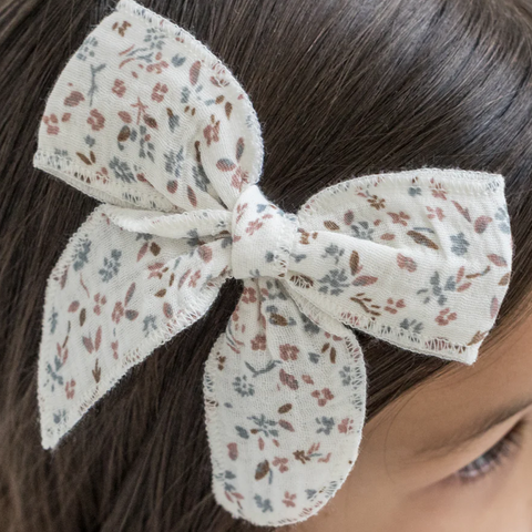 Mist Wyn Floral Muslin Bow Hair Clip - Colored Organics