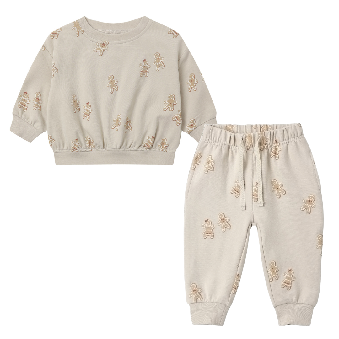 Gingerbread Sweatshirt & Pant Set - Quincy Mae