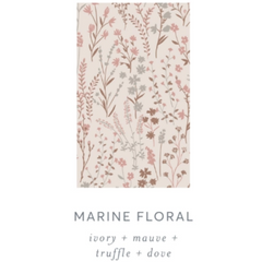 Dusty Mauve Marine Floral Swaddle Blanket - Colored Organics