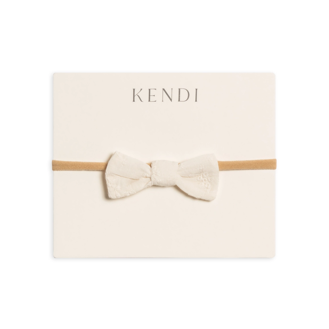 Ivory Eyelet Dainty Bow - Kendi