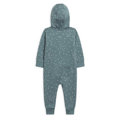 Teal Square Dot Greer Hooded Romper - Colored Organics