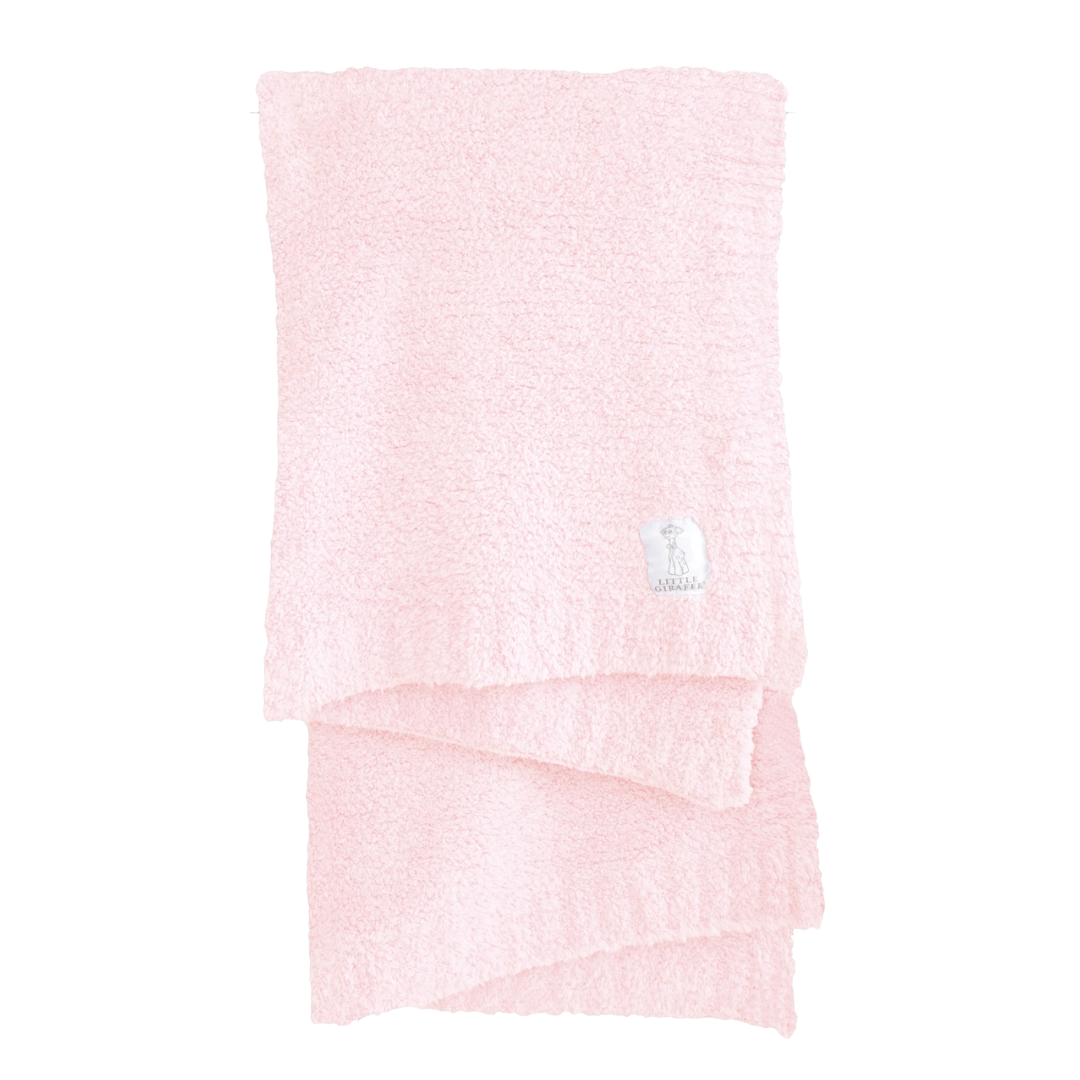 Pink Plush Chenille Baby Blanket - Little Giraffe