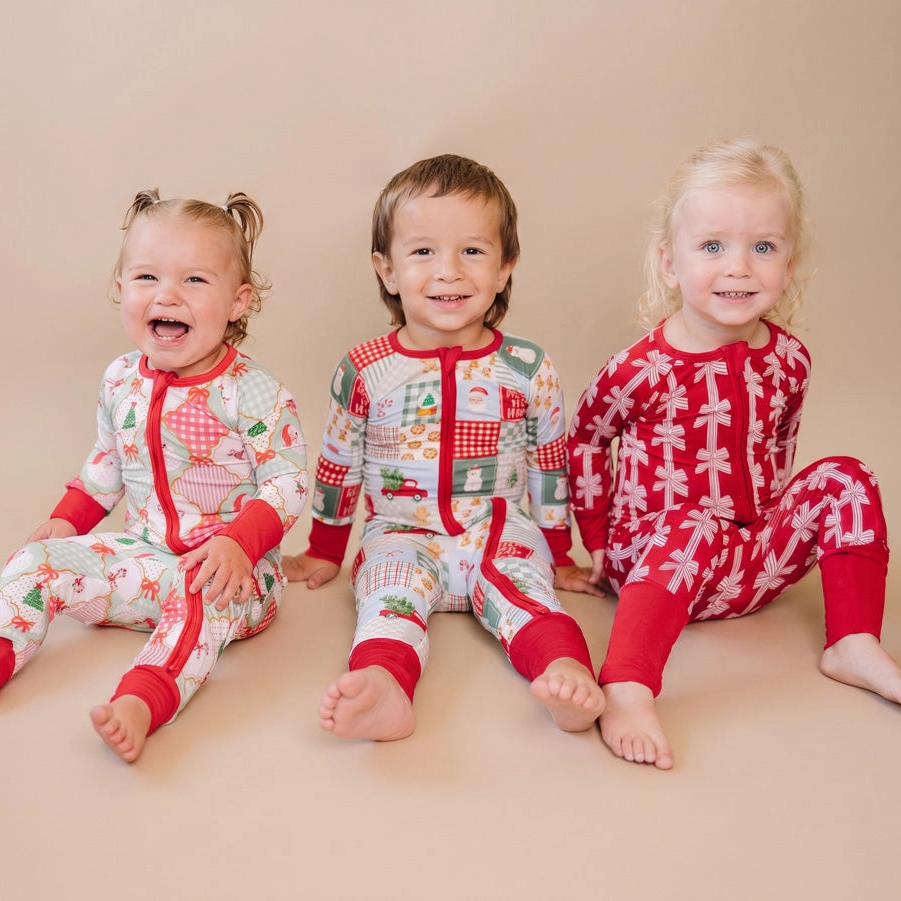 Red Bows Romper - Lucky Panda Kids