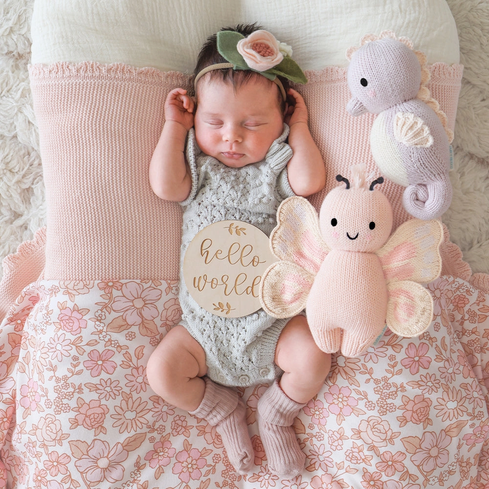 Baby Petal Pink Butterfly - Cuddle + Kind