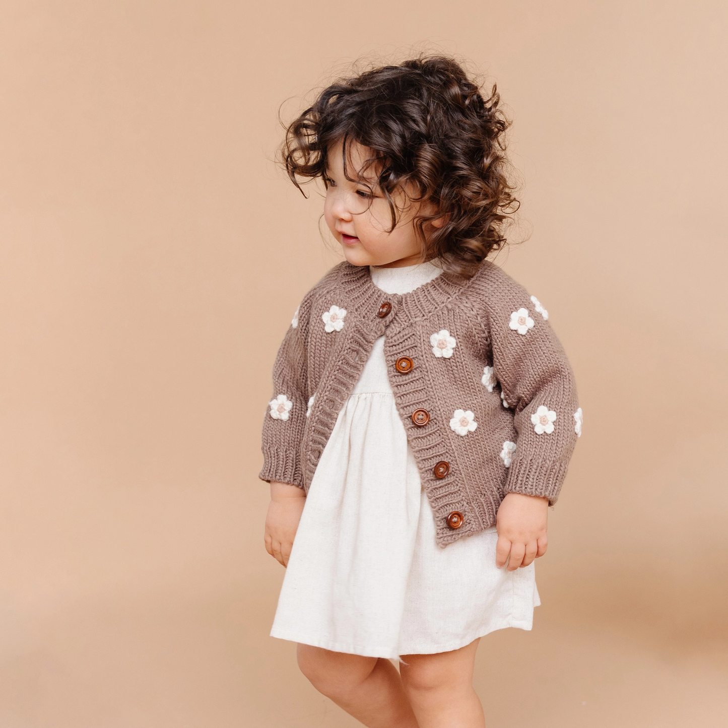 Tan Flower Cardigan - The Blueberry Hill
