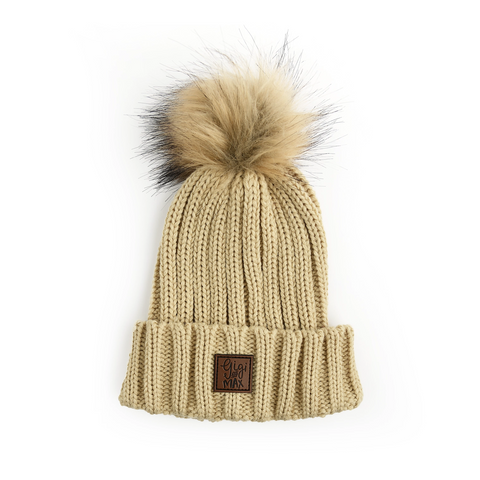 Khaki Pom Beanie - Gigi & Max