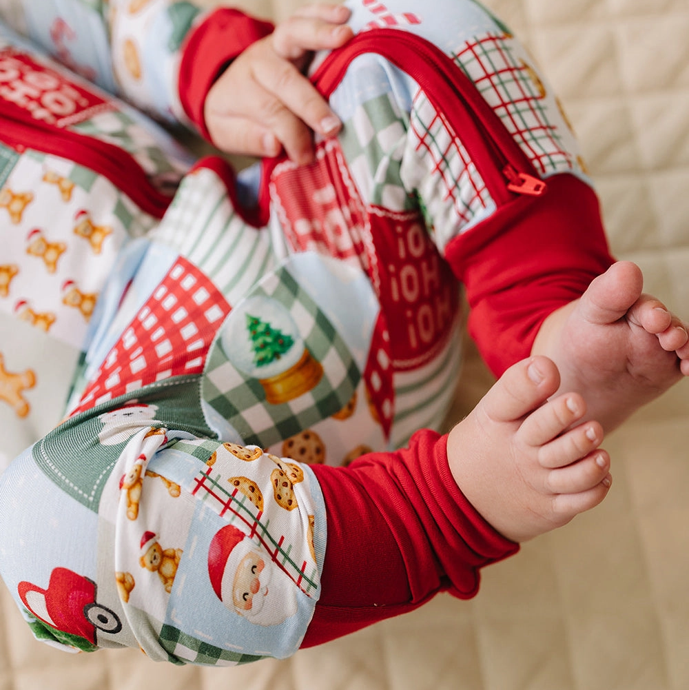 Christmas Patchwork Romper - Lucky Panda Kids