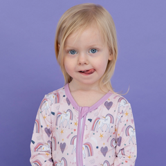 Rainbow Unicorn Convertible Romper - Bird & Bean