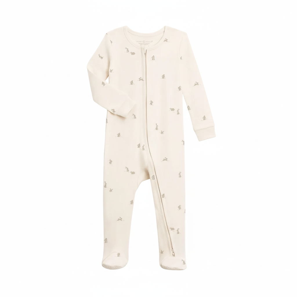 Bunny Peyton Footed Sleeper - Colored Organics
