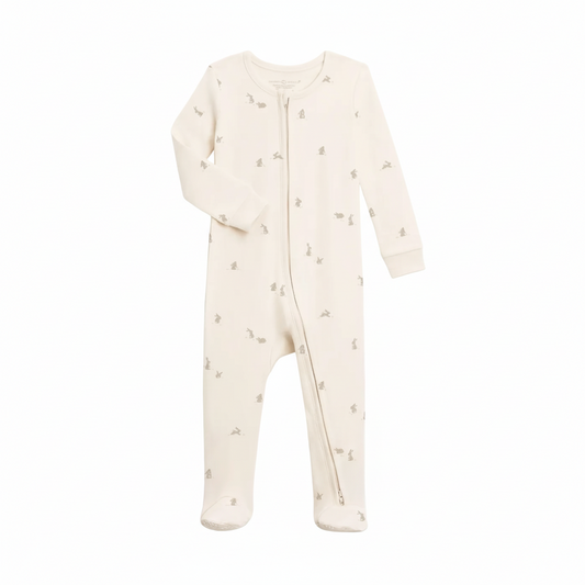 Bunny Peyton Footed Sleeper - Colored Organics