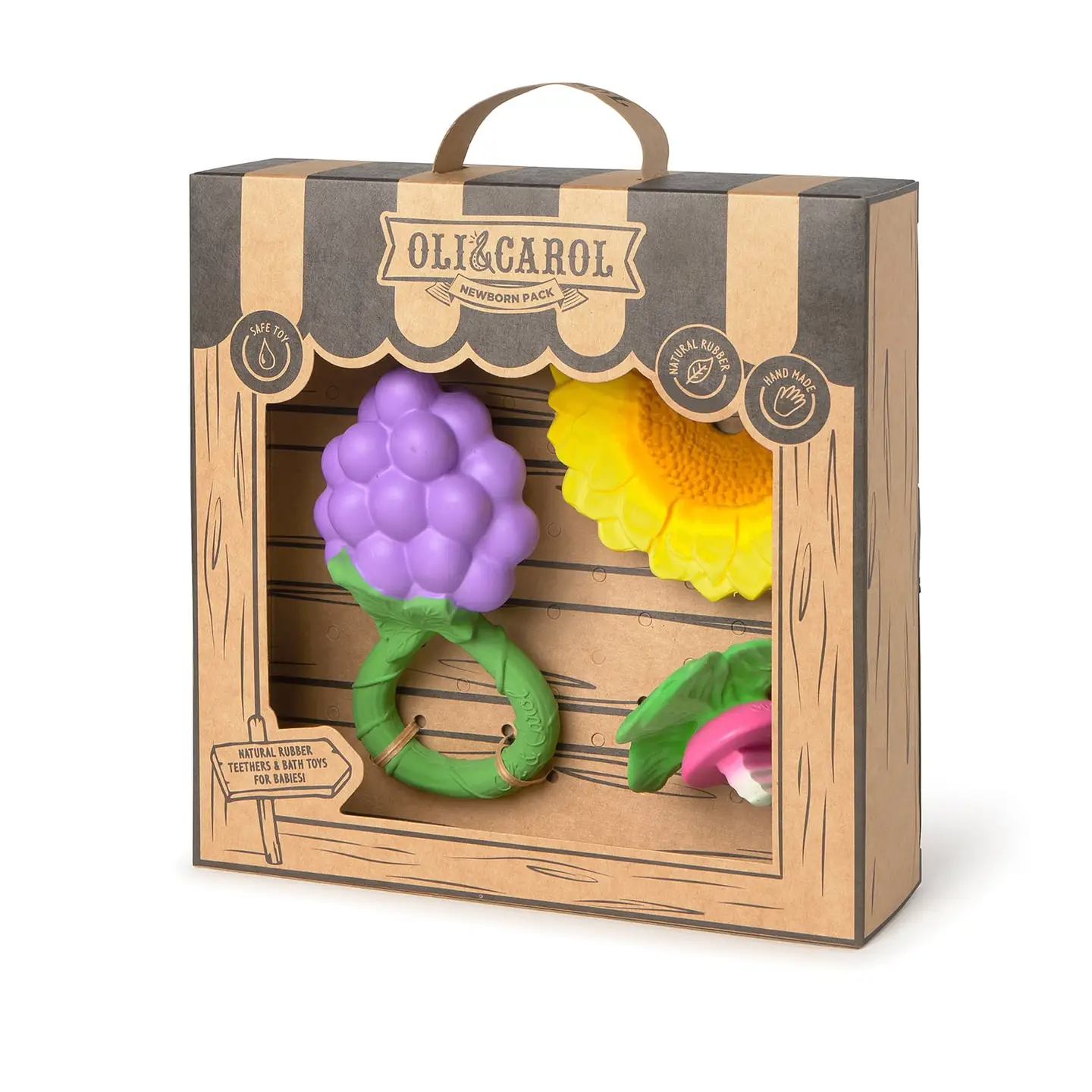Grape Rattle, Sunflower & Ramonita Teething Gift Set - Oli & Carol
