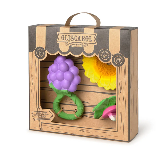 Grape Rattle, Sunflower & Ramonita Teething Gift Set - Oli & Carol