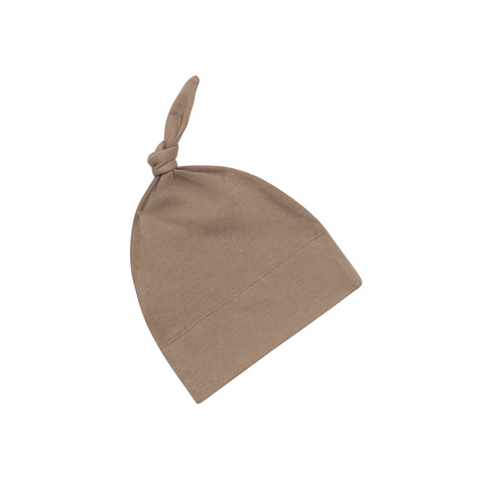 Taupe Infant Top Knot Hat - Colored Organics