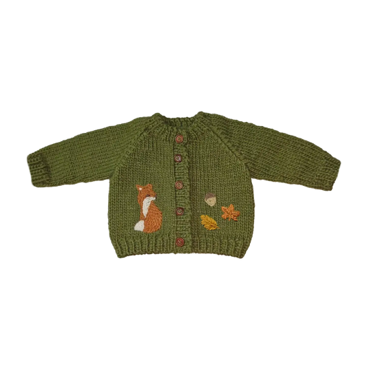 Fox Woodland Cardigan - The Blueberry Hill